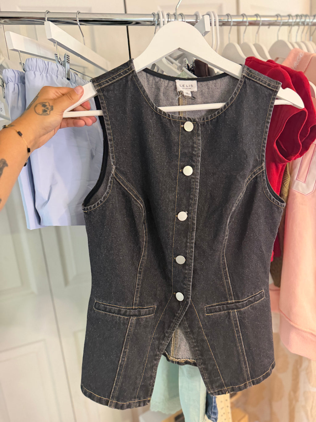 Dark Denim Vest/Top