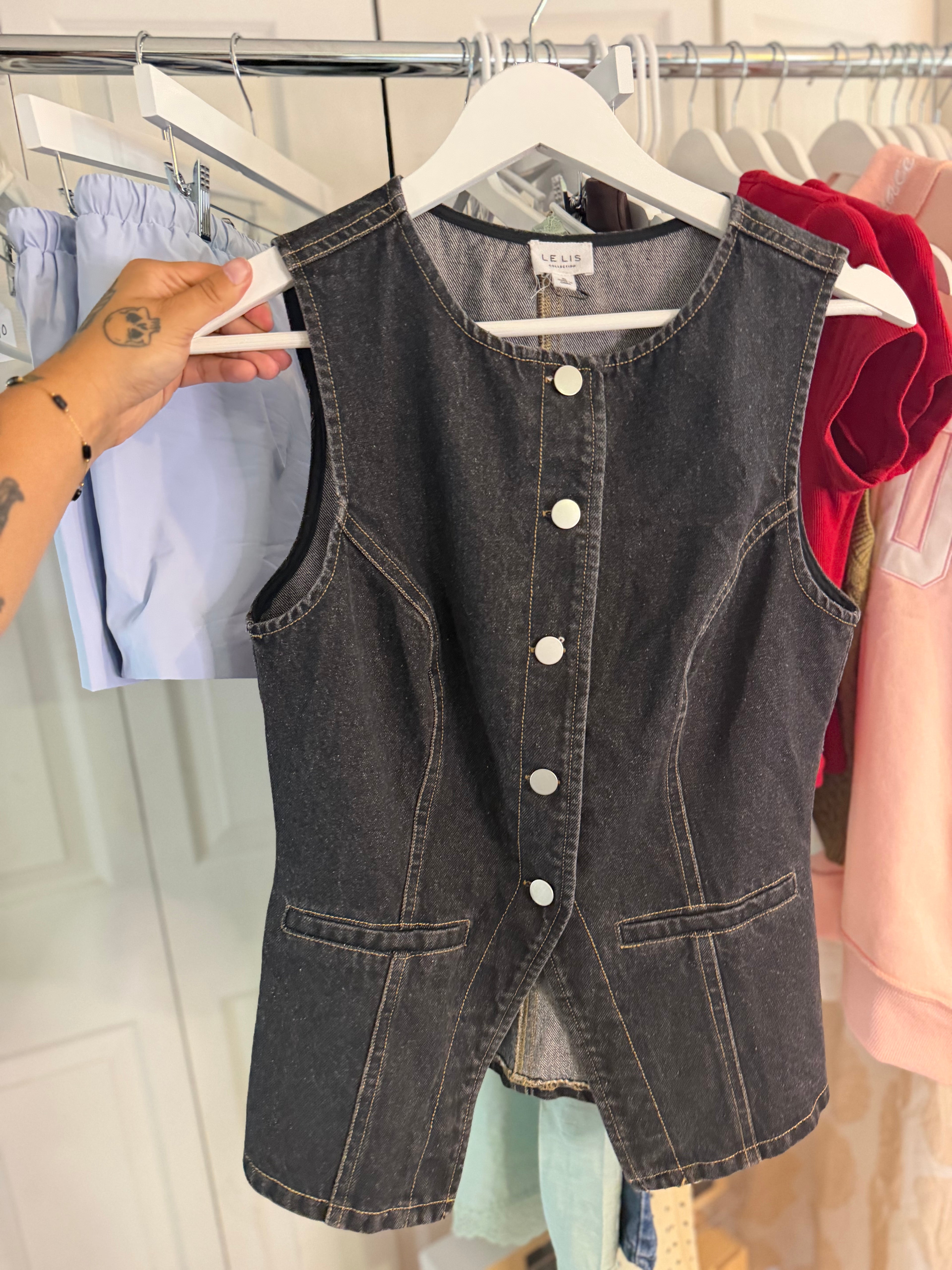 Dark Denim Vest/Top