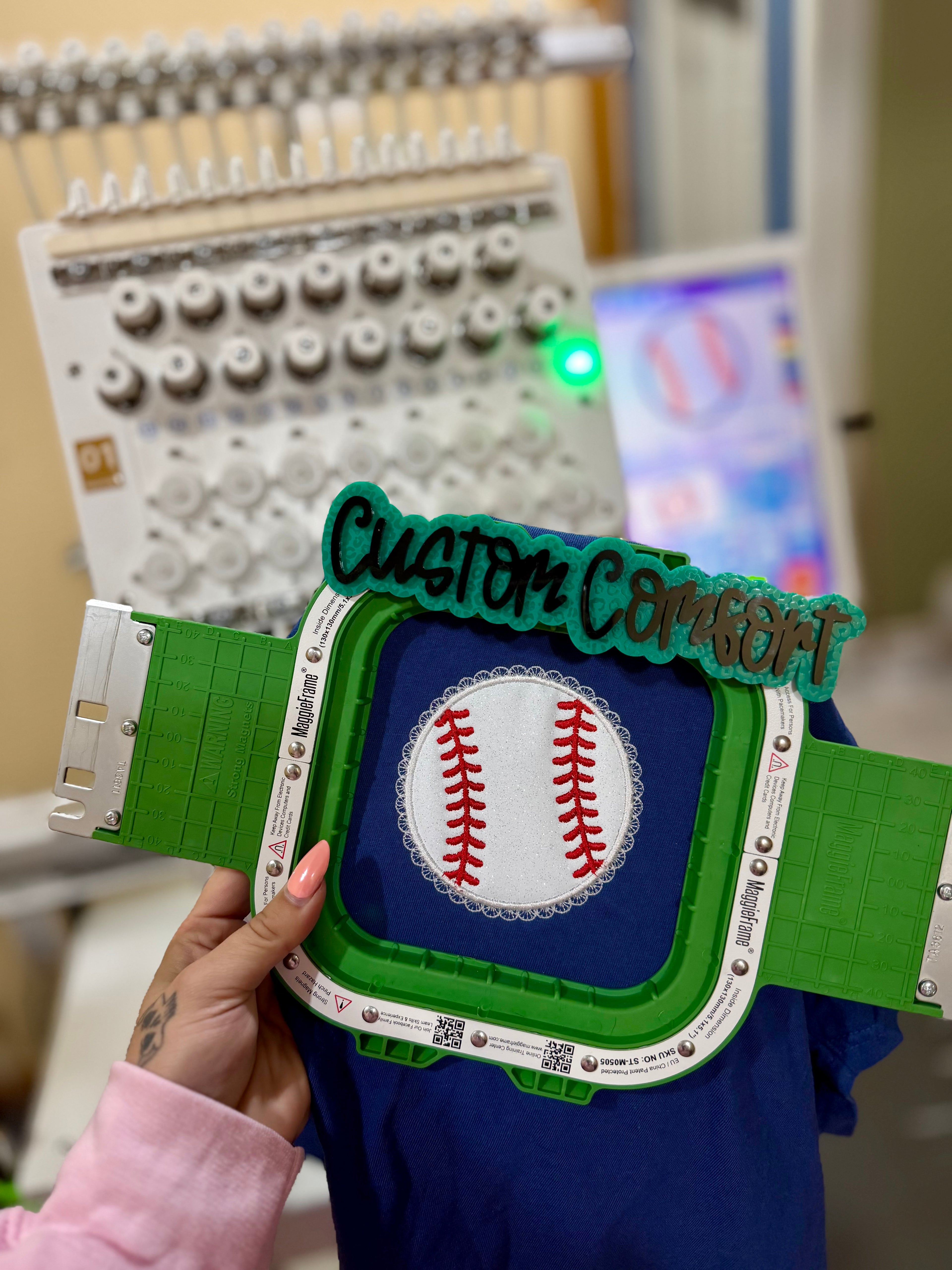 Faux Lace Baseball/Softball Applique