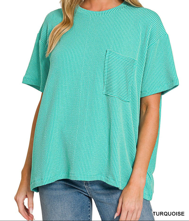 Raised Rib Pocket Tee