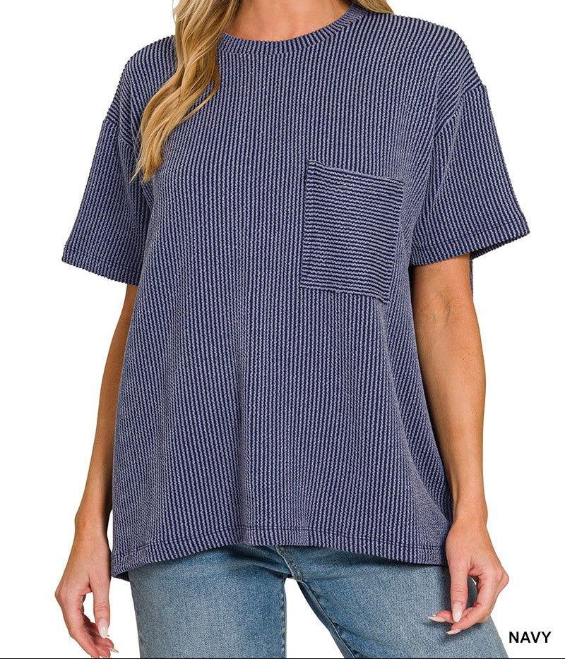 Raised Rib Pocket Tee