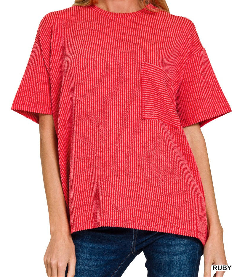 Raised Rib Pocket Tee