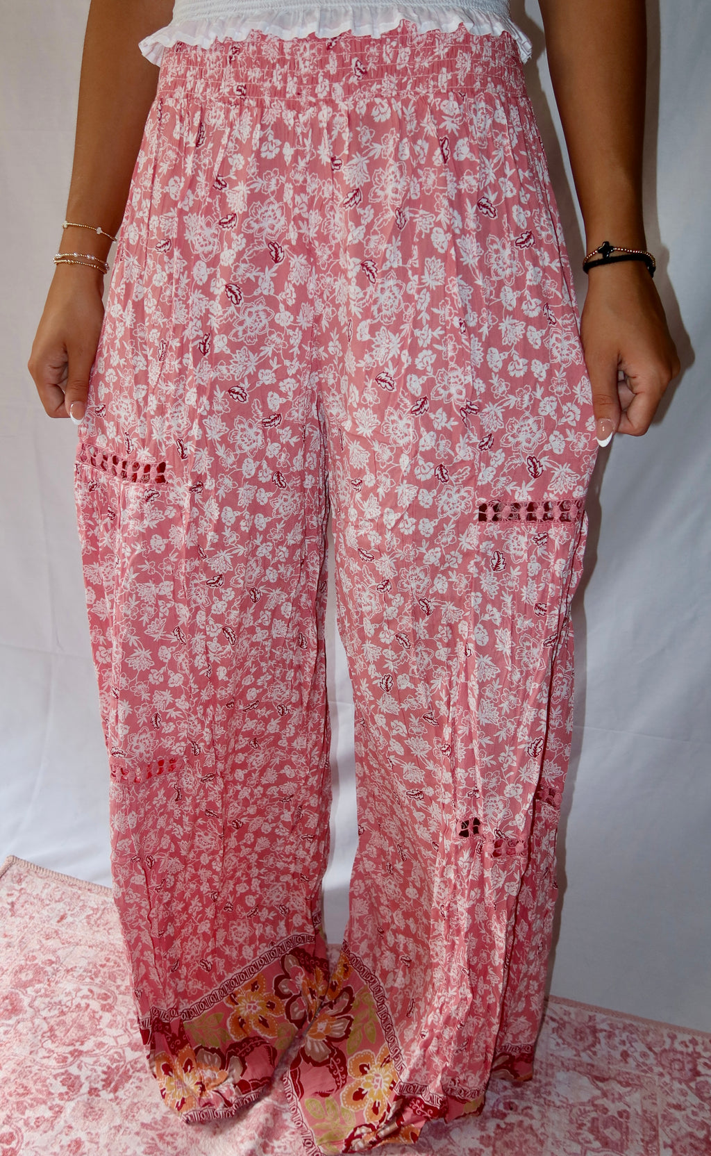 Pink Petals Wide Leg Pant