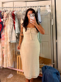 Cream Polka Dot Maxi Dress