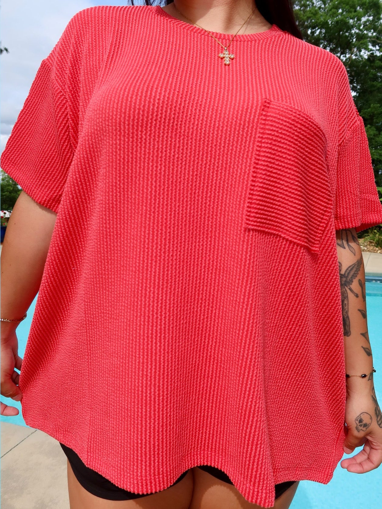 Raised Rib Pocket Tee