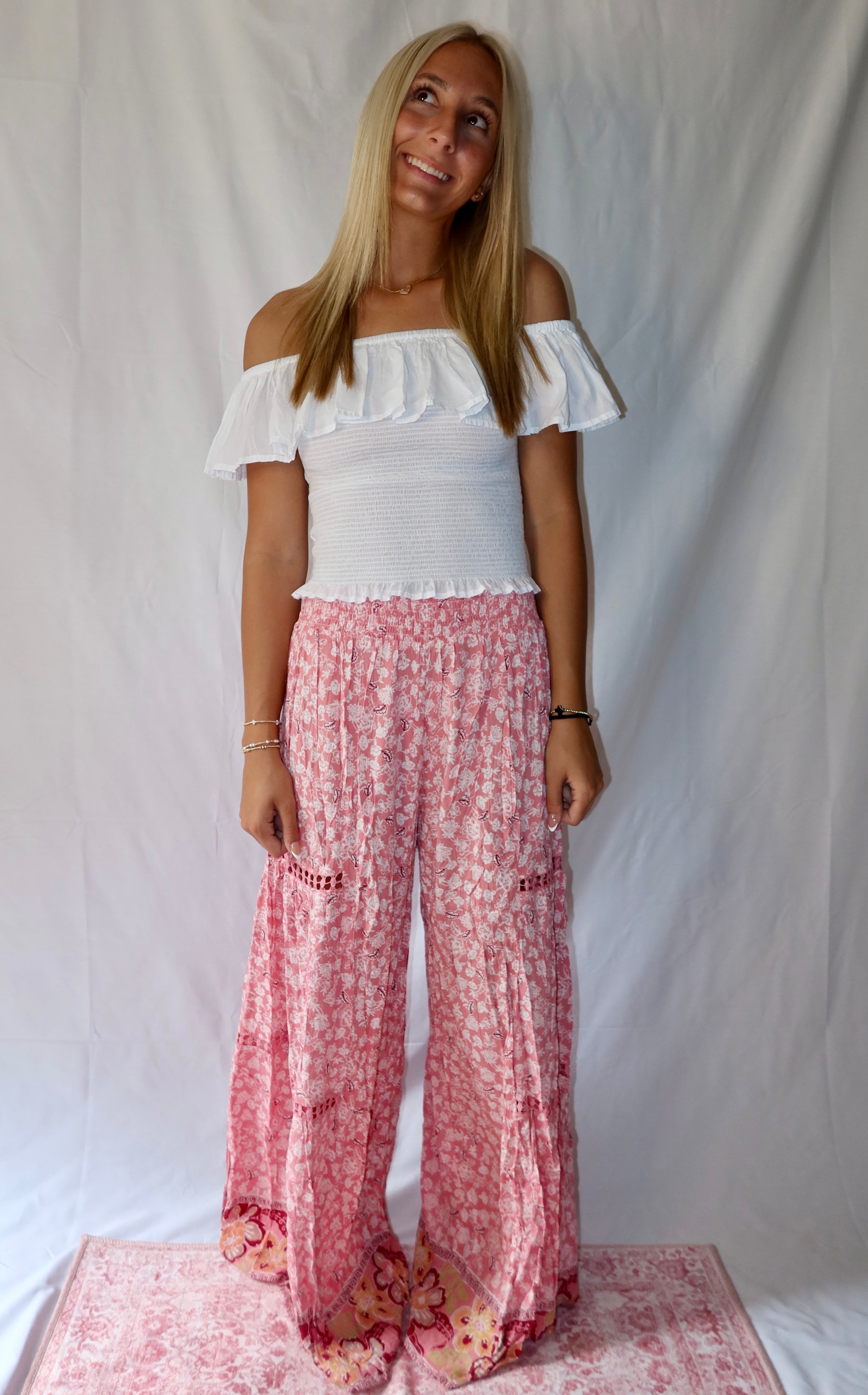 Pink Petals Wide Leg Pant