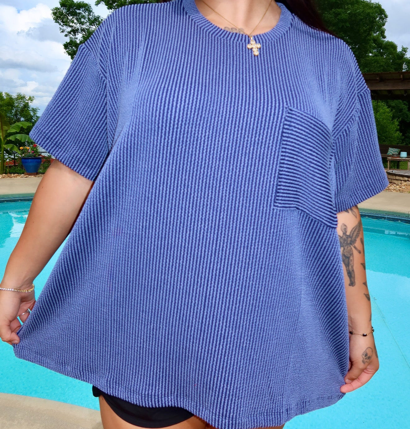 Raised Rib Pocket Tee
