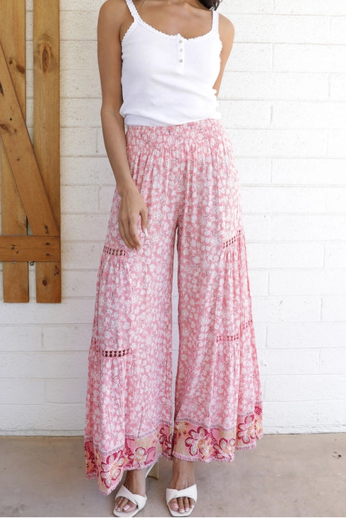 Pink Petals Wide Leg Pant