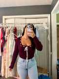 Burgundy Knit Bodysuit