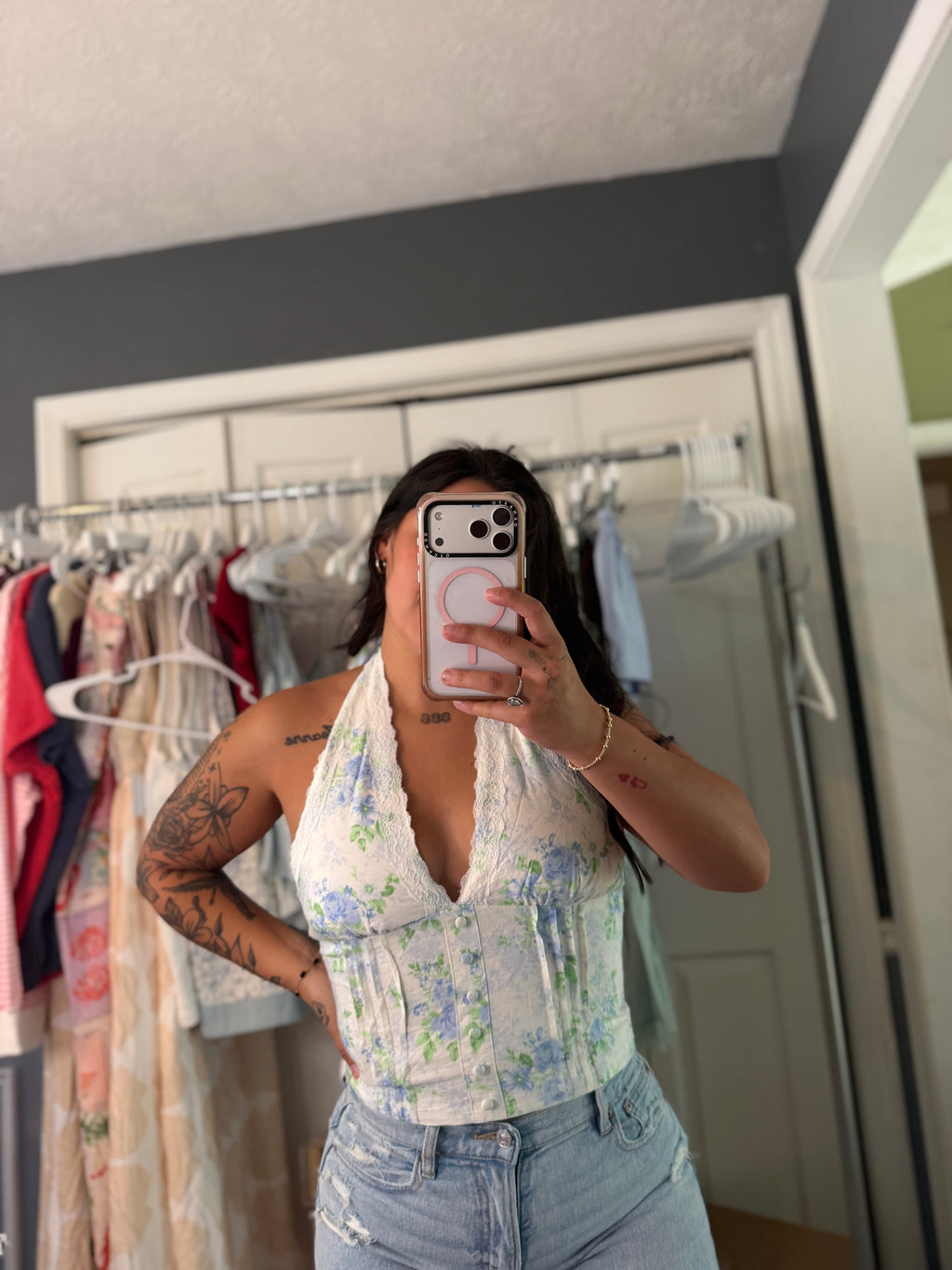 Floral Tie Halter Top