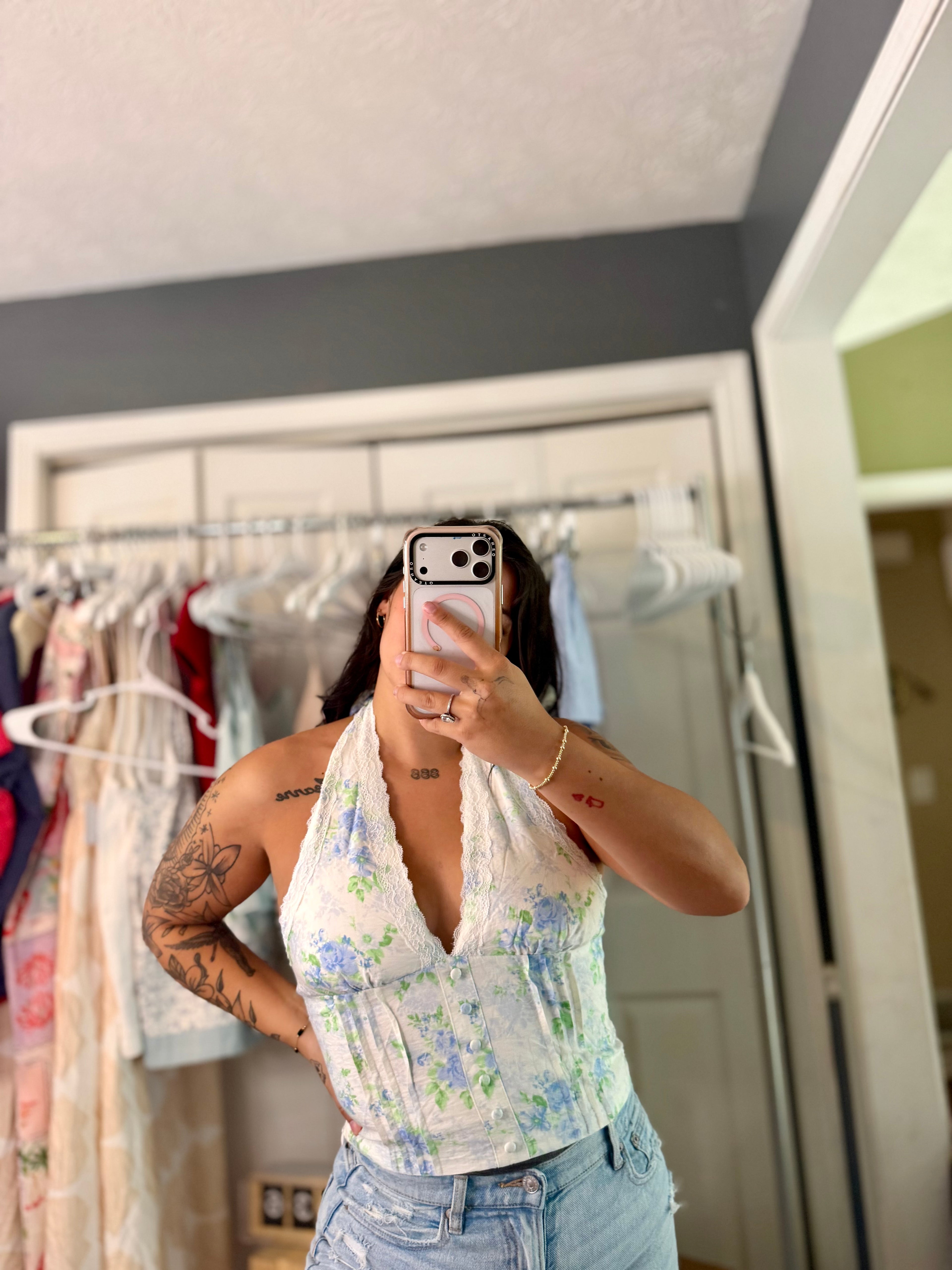 Floral Tie Halter Top