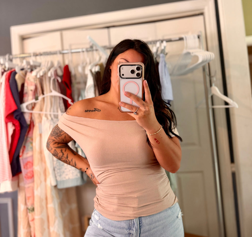 Mocha Off Shoulder Top