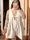 Polka Dot Mesh Layering Top