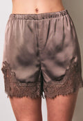 Mocha Lace Trim Shorts