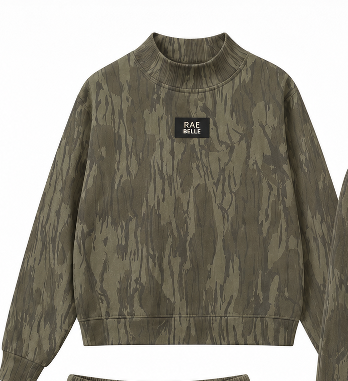 Rae Belle Camo Mockneck